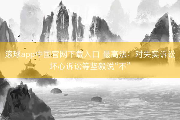 滚球app中国官网下载入口 最高法：对失实诉讼坏心诉讼等坚毅说“不”