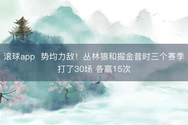 滚球app 势均力敌!丛林狼和掘金昔时三个赛季打了30场 各赢15次