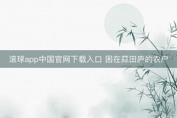 滚球app中国官网下载入口 困在蒜田庐的农户