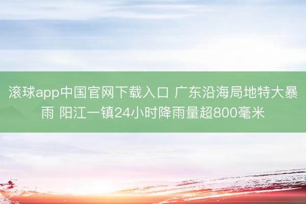 滚球app中国官网下载入口 广东沿海局地特大暴雨 阳江一镇24小时降雨量超800毫米