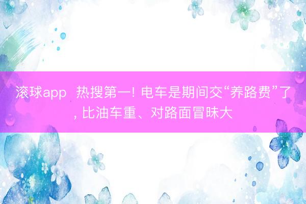 滚球app 热搜第一! 电车是期间交“养路费”了, 比油车重、对路面冒昧大
