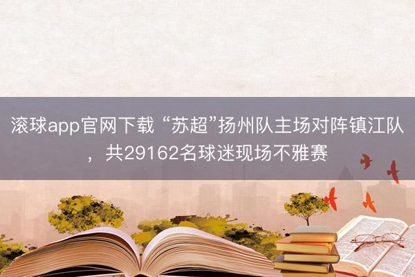 滚球app官网下载 “苏超”扬州队主场对阵镇江队，共29162名球迷现场不雅赛