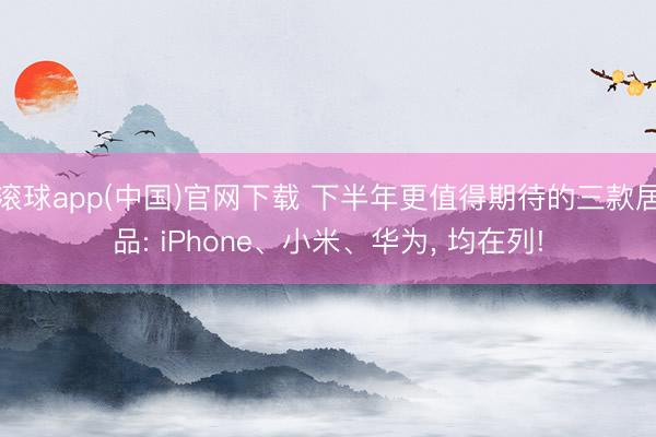 滚球app(中国)官网下载 下半年更值得期待的三款居品: iPhone、小米、华为， 均在列!