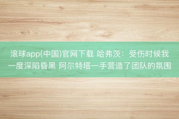 滚球app(中国)官网下载 哈弗茨：受伤时候我一