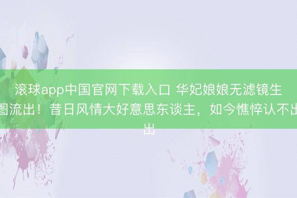 滚球app中国官网下载入口 华妃娘娘无滤镜生图流出！昔日风情大好意思东谈主，如今憔悴认不出