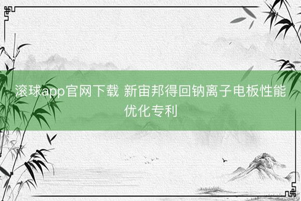 滚球app官网下载 新宙邦得回钠离子电板性能优化专利