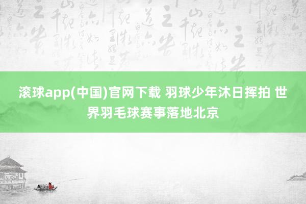滚球app(中国)官网下载 羽球少年沐日挥拍 世界羽毛球赛事落地北京